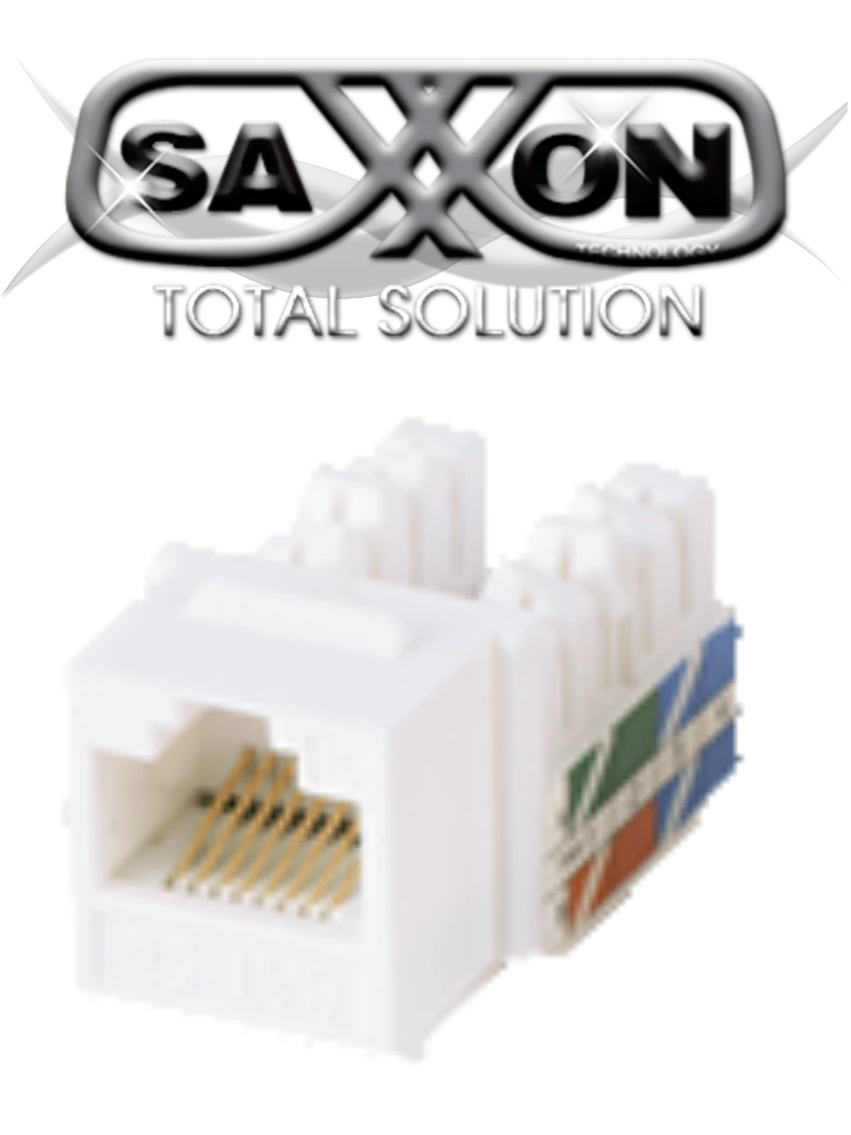 SAXXON M265C5W - MODULO JACK KEYSTONE RJ45 / 8 HILOS / CAT 5E / COMPATIBLE CON CALIBRES AWG 22-26 / COLOR BLANCO-Jacks y Plugs-SAXXON-Bsai Seguridad & Controles