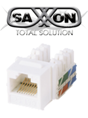 SAXXON M2656AW - MODULO JACK KEYSTONE RJ45 / 8 HILOS / CAT 6A / COMPATIBLE CON CALIBRES AWG 22-26 / COLOR BLANCO-Jacks y Plugs-SAXXON-Bsai Seguridad & Controles