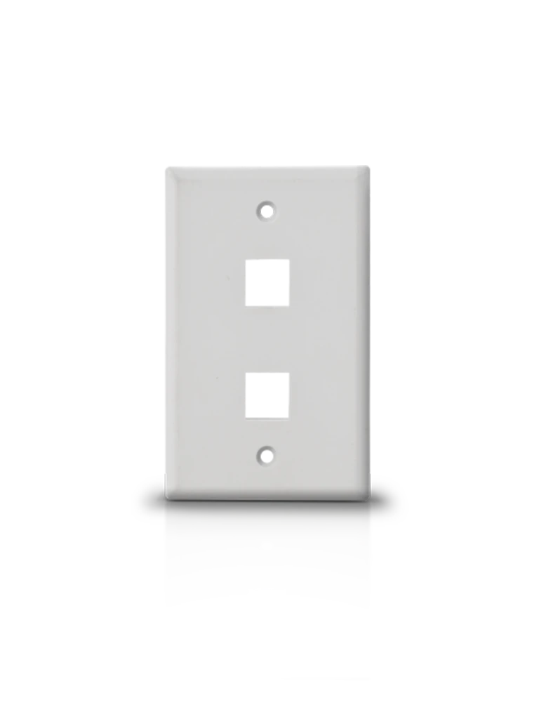 SAXXON A1752A - PLACA DE PARED / VERTICAL / 2 PUERTOS TIPO KEYSTONE / COLOR BLANCO-Faceplate Y Cajas Universales-SAXXON-Bsai Seguridad & Controles