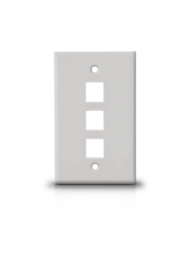 SAXXON A1753A - PLACA DE PARED/ VERTICAL/ 3 PUERTOS TIPO KEYSTONE/ COLOR BLANCO-Faceplate Y Cajas Universales-SAXXON-Bsai Seguridad & Controles