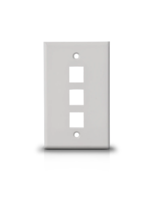 SAXXON A1753A - PLACA DE PARED/ VERTICAL/ 3 PUERTOS TIPO KEYSTONE/ COLOR BLANCO-Faceplate Y Cajas Universales-SAXXON-TCE339080-Bsai Seguridad & Controles