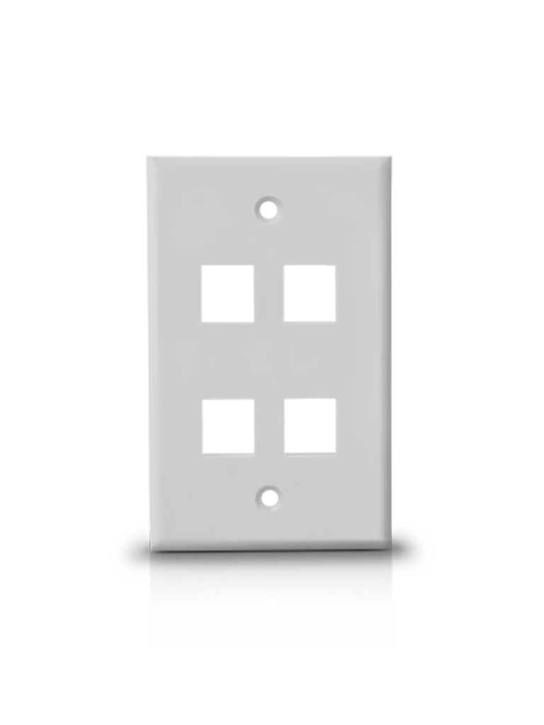 SAXXON A1754A - PLACA DE PARED / VERTICAL / 4 PUERTOS TIPO KEYSTONE / COLOR BLANCO-Faceplate Y Cajas Universales-SAXXON-Bsai Seguridad & Controles