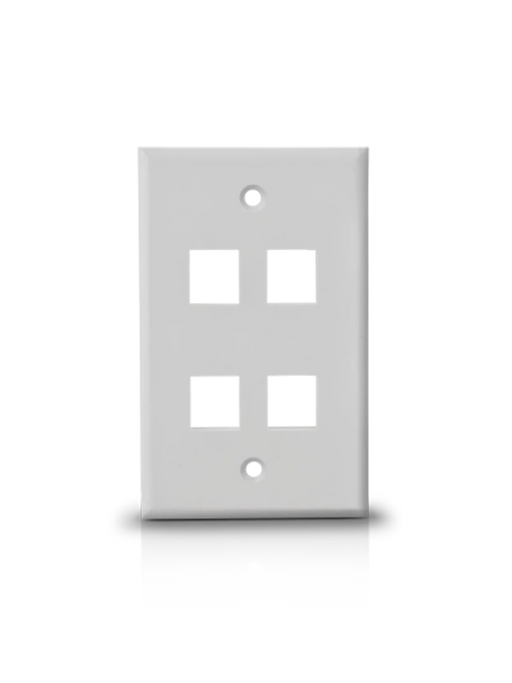 SAXXON A1754A - PLACA DE PARED / VERTICAL / 4 PUERTOS TIPO KEYSTONE / COLOR BLANCO-Faceplate Y Cajas Universales-SAXXON-TCE339081-Bsai Seguridad & Controles