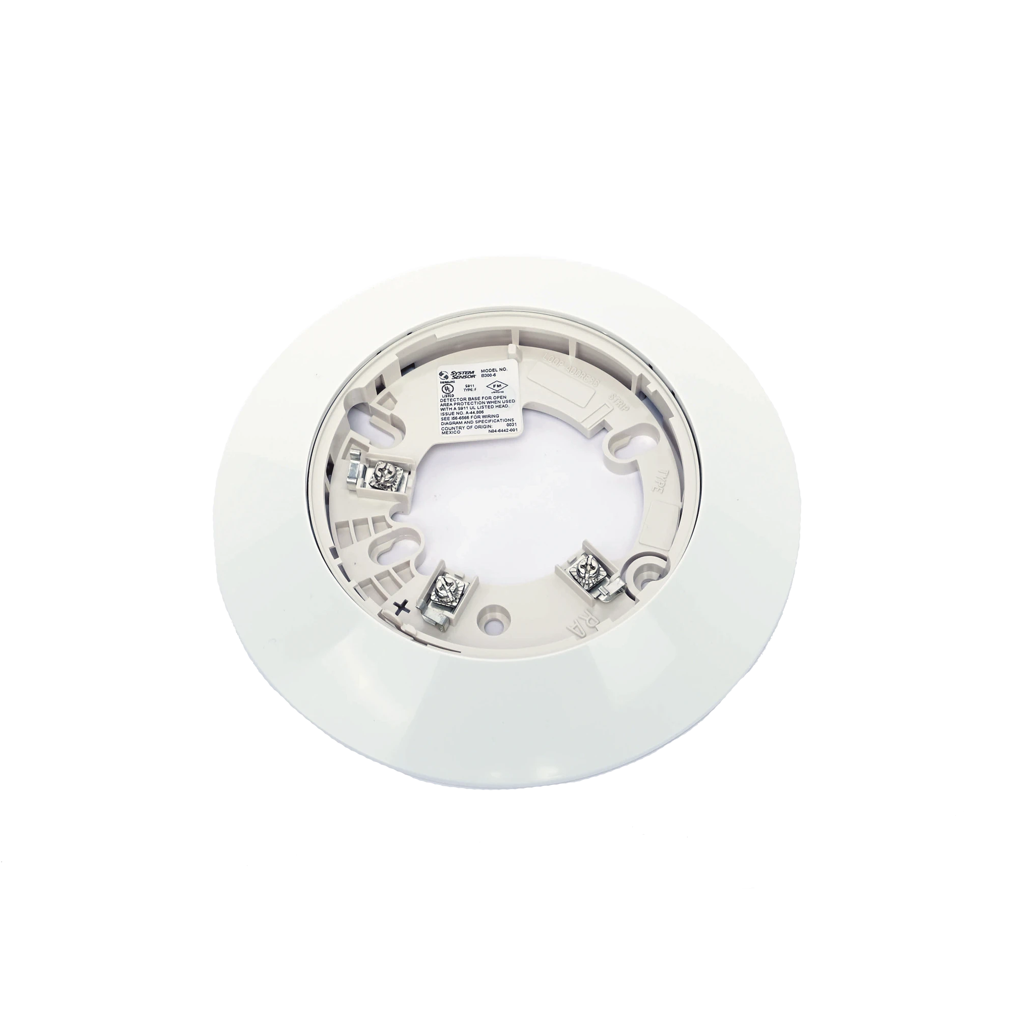 PAQUETE CON 10 PIEZAS / BASE DE 6 PULGADAS B300-6 / PARA DETECTORES NOTIFIER, FARENHYT, SILENT KNIGHT Y FIRE-LITE / COLOR BLANCO-Accesorios y Dispositivos Direccionables-SYSTEM SENSOR-Bsai Seguridad & Controles