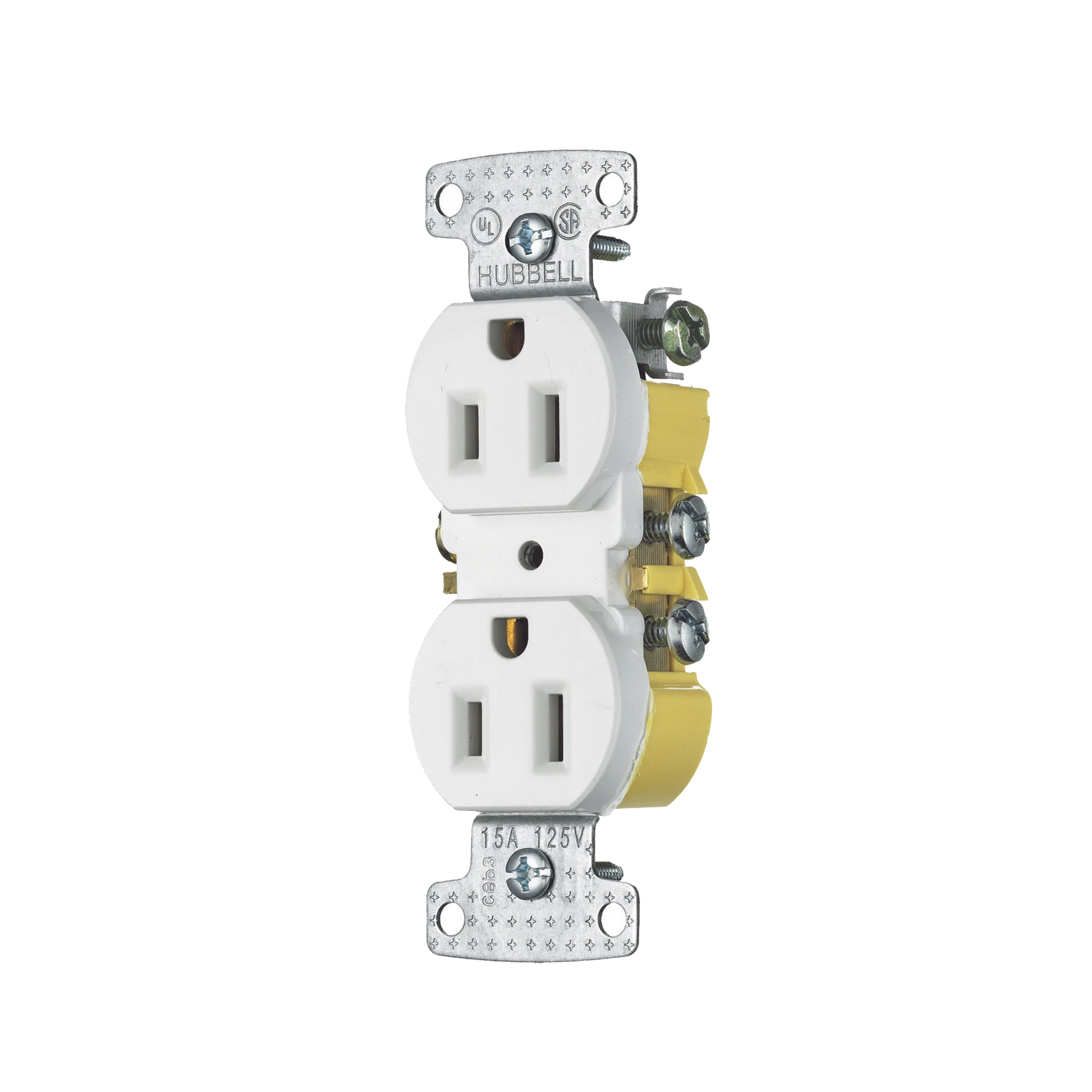 CONTACTO DUPLEX 15A 125V/ 2 POLOS 3 HILOS/ NEMA 5-15R/ COLOR BLANCO.-Herramientas-HUBBELL-Bsai Seguridad & Controles
