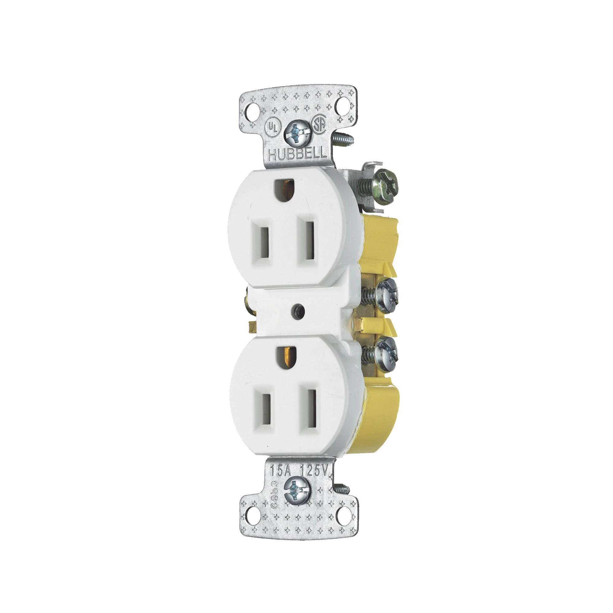 CONTACTO DUPLEX 15A 125V/ 2 POLOS 3 HILOS/ NEMA 5-15R/ COLOR BLANCO.-Herramientas-HUBBELL-Bsai Seguridad & Controles