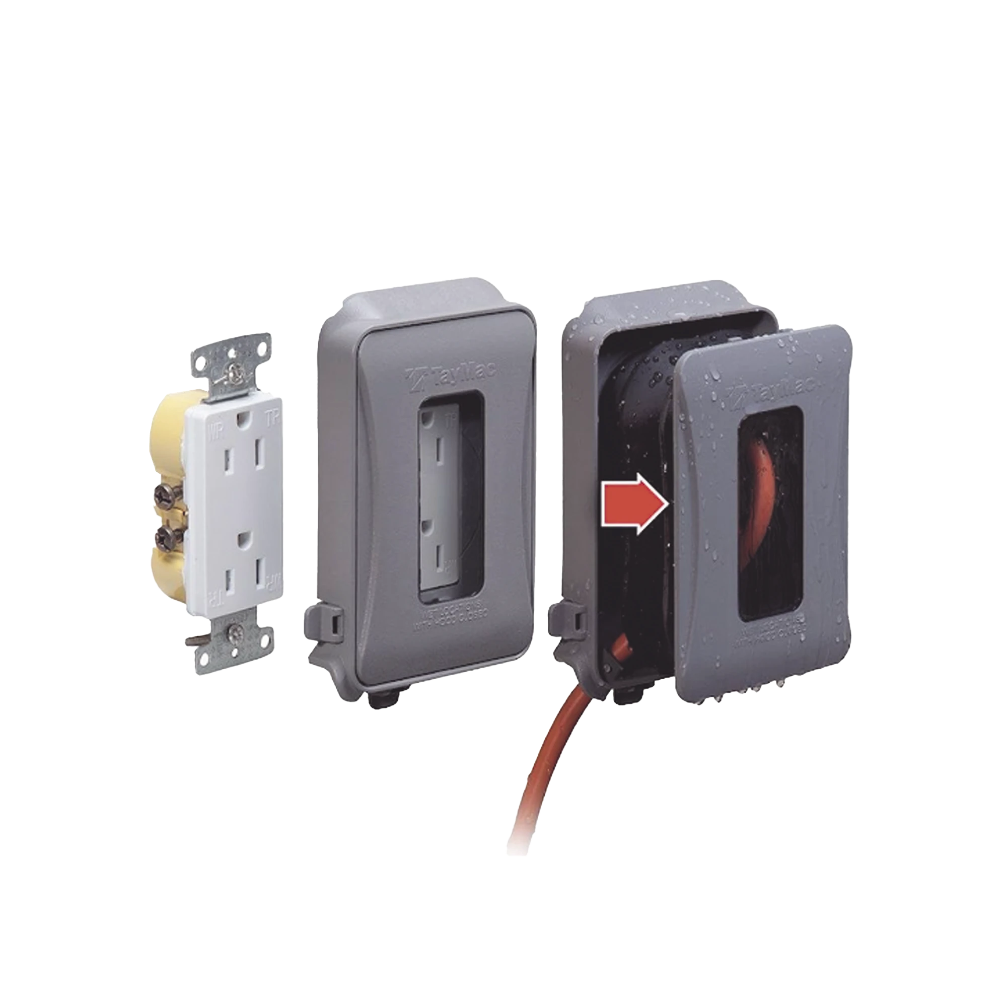 CUBIERTA IMPERMEABLE/ 1 UNIDAD/ HORIZONTAL-VERTICAL/ SERVICIO PESADO/ EXPANDIBLE/ COLOR GRIS.-Área Eléctrica-HUBBELL-Bsai Seguridad & Controles