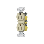 CONTACTO DUPLEX 15A 125V/ 2 POLOS 3 HILOS / CABLEADO POSTERIOR Y LATERAL / NEMA 5-15R / COLOR MARFIL.-Área Eléctrica-HUBBELL-Bsai Seguridad & Controles