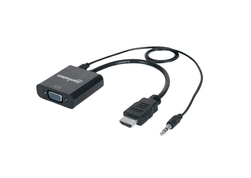 MANHATTAN 151559 - CONVERTIDOR HDMI A VGA / HDMI MACHO A VGA HEMBRA / CON AUDIO / COLOR NEGRO-Accesorios HDMI-MANHATTAN-MAN0580002-Bsai Seguridad & Controles