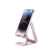 SOPORTE PARA TELÉFONO CELULAR DE ALUMINIO / ANGULO AJUSTABLE / AMPLIA COMPATIBILIDAD CON DISPOSITIVOS DE 4.7'' A 7.9'' / ANTIDESLIZANTE / ANTIARAÑAZOS / PLEGABLE / COLOR ROSA-Accesorios Generales-UGREEN-Bsai Seguridad & Controles