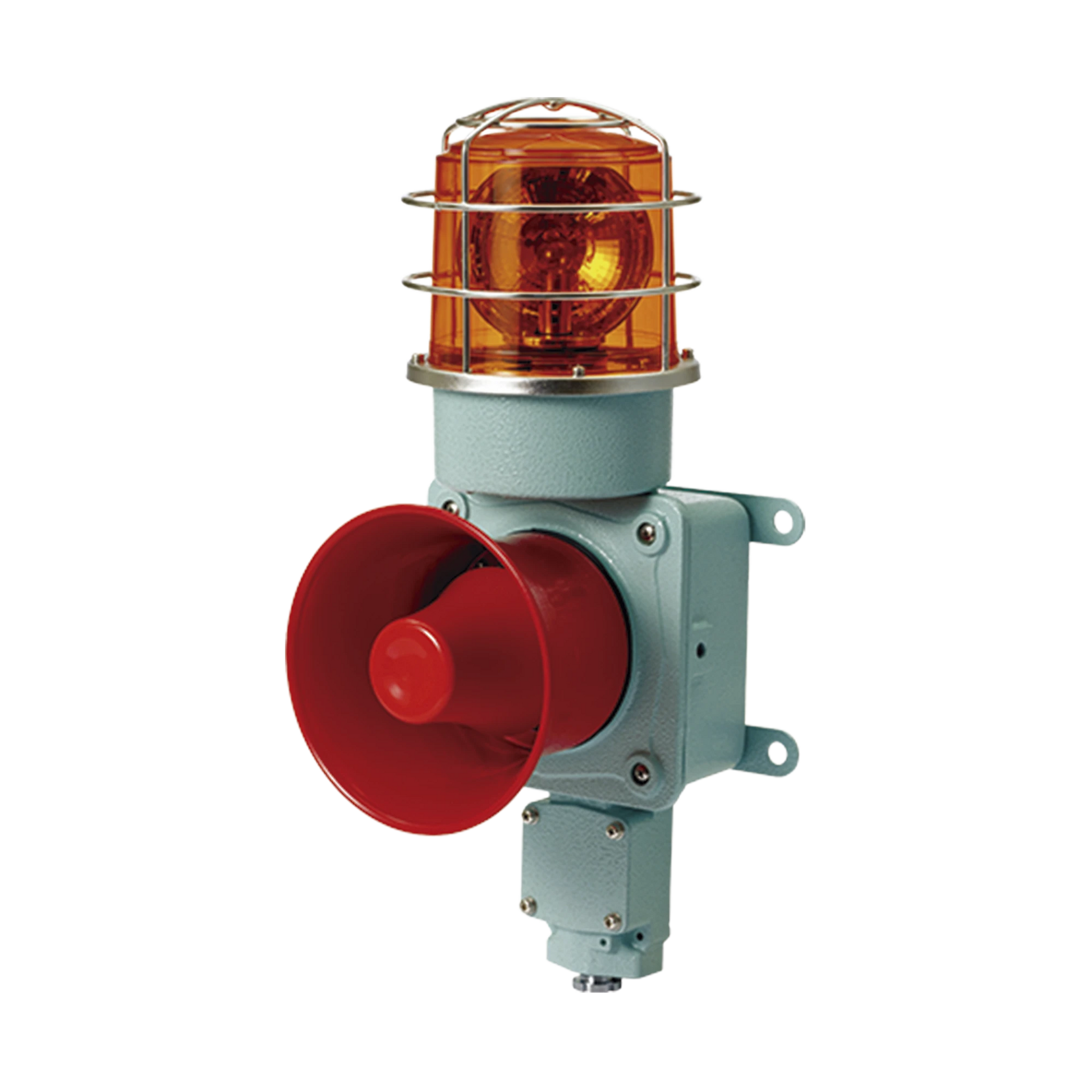 COMBINACIÓN DE LUZ DE ADVERTENCIA GIRATORIA COLOR ÁMBAR CON BOCINA ELÉCTRICA PARA APLICACIONES DE LA INDUSTRIA A 24 VCD, MÁX. 120 DB-Luces / Bocinas para la Industria y Edificios-QLIGHT-Bsai Seguridad & Controles