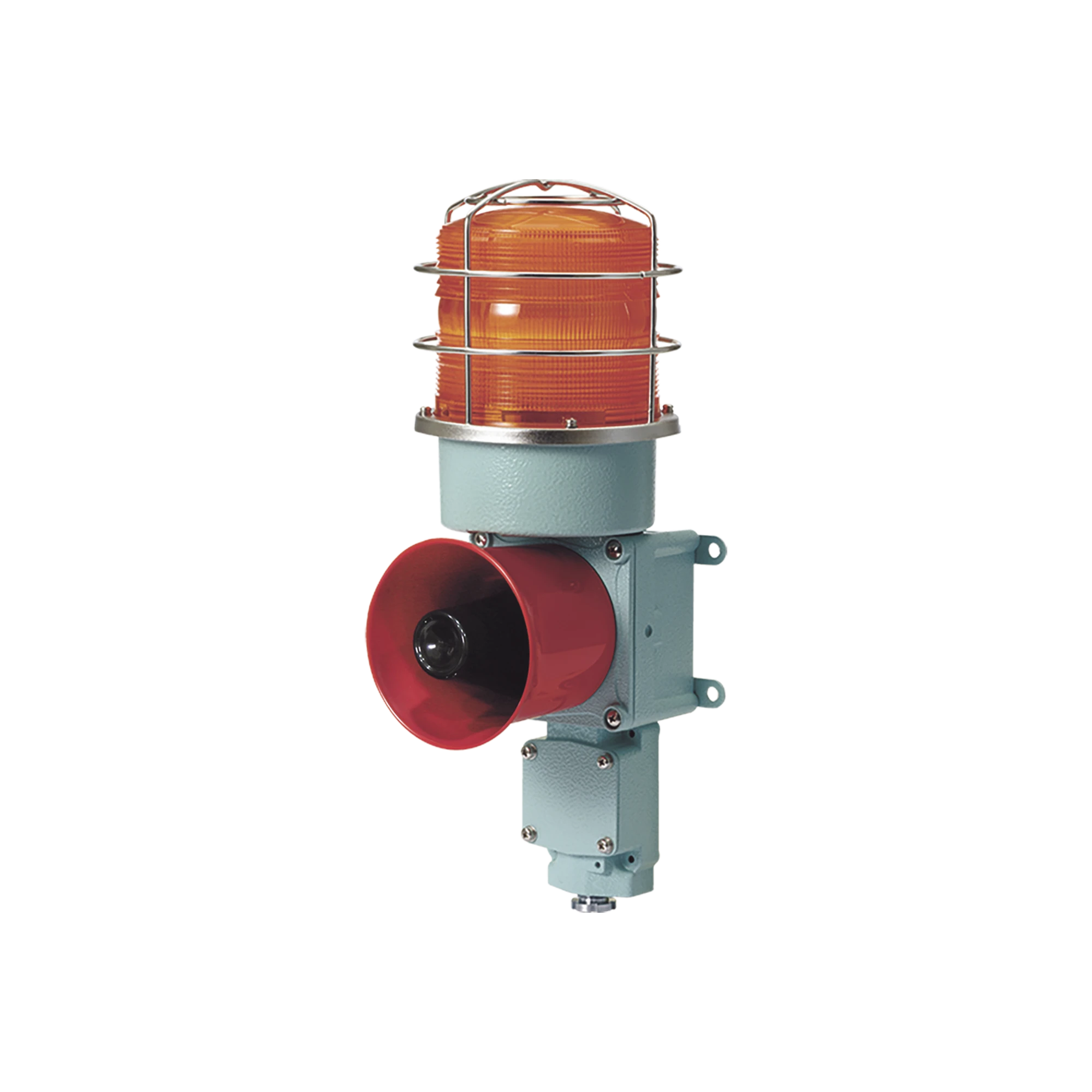 COMBINACIÓN DE BALIZA LED COLOR ÁMBAR CON SIRENA ELECTRÓNICA PARA APLICACIONES DE LA INDUSTRIA PESADA MÁX.114 DB A 24 VCD-Luces / Bocinas para la Industria y Edificios-QLIGHT-Bsai Seguridad & Controles