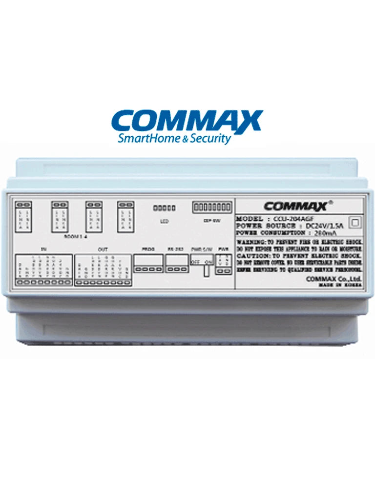 COMMAX CCU204AGF - DISTRIBUIDOR PARA PANEL DE AUDIO MODELO DR2AG, CONECTA HASTA 4 INTERCOMUNICADORES, CONEXION POR 2 HILOS Y ALIMENTACION CON FUENTE RF2A, SOLUCION AUDIOGATE-Distribuidores-COMMAX-Bsai Seguridad & Controles