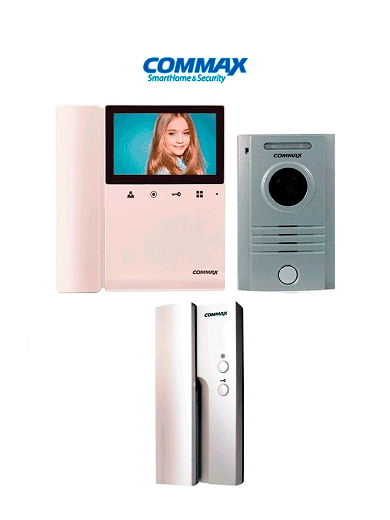 COMMAX CDV43K2DRC40KPAQ - PAQUETE DE MONITOR DE 4.3 PULGADAS Y FRENTE DE CALLE DE ALUMINIO CON APERTURA DE PUERTA, EL MONITOR Y EL AURICULAR SE INTERCOMUNICAN-Kits de Videoporteros-COMMAX-Bsai Seguridad & Controles