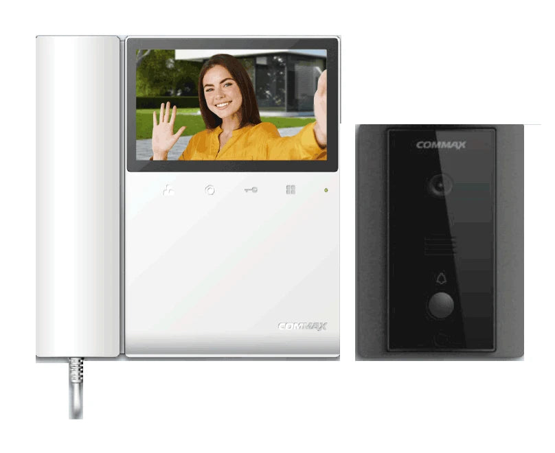 COMMAX CDV43K2DRC4LN - KIT DE VIDEOPORTERO COMMAX A COLOR CON MONITOR DE 4.3 PULGADAS Y AURICULAR, FRENTE DE CALLE, COMUNICACIÓN CON AUDIO Y VIDEO, FUNCIÓN DE APERTURA DE PUERTA NO REQUIERE CONFIGURACIÓN-Kits de Videoporteros-COMMAX-Bsai Seguridad & Controles