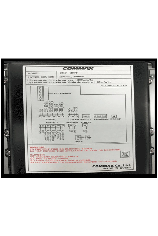 COMMAX CMP4BCT - FRENTE DE CALLE PARA SOLUCIÓN DE APARTAMENTOS CON MODUM SIMPLE Y COMPLEJO, SOPORTA HASTA 300 MONITORES CDV Y CMV, COMPATIBLE CON ESTACIÓN DE GUARDIA-Frentes de Calle-COMMAX-Bsai Seguridad & Controles
