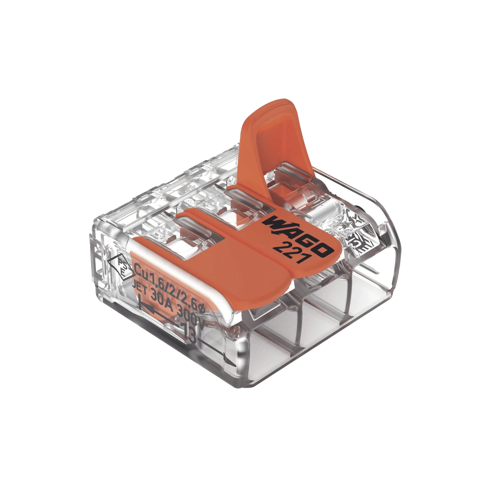 COMPACT SPLICING CONNECTORFOR ALL CONDUCTOR TYPES TRANSPARENT 3 CONNECTORS-Cables y Conectores-WAGO-Bsai Seguridad & Controles