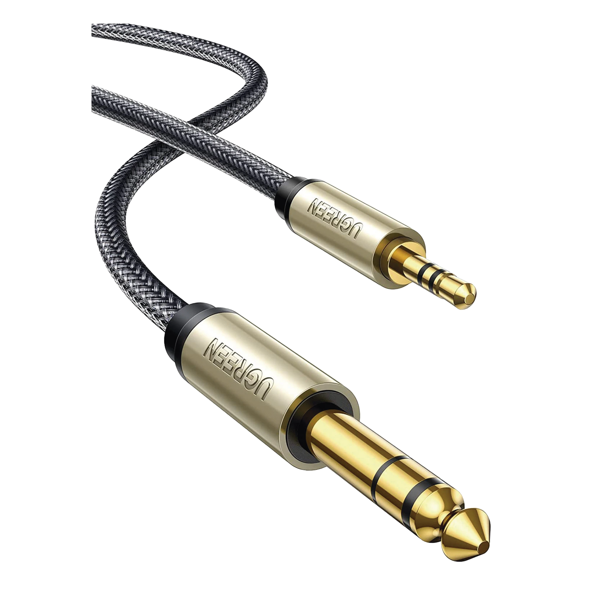 CABLE AUDIO ESTÉREO 3.5MM (1/8") TRS A 6.35MM (1/4") TS / 5 METROS / AUDIO DE HI-FI / TRENZA DE NYLON / BLINDAJE MÚLTIPLE / CAJA DE ALEACIÓN ZINC / NÚCLEO DE COBRE PURO / COMPATIBILIDAD UNIVERSAL-Audio, Video y Voceo-UGREEN-Bsai Seguridad & Controles