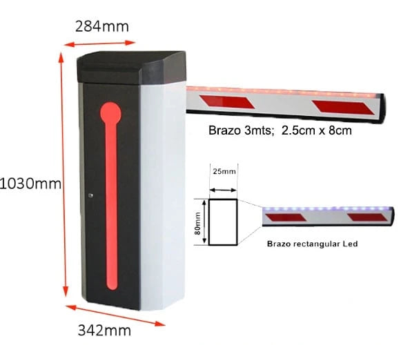 WEJOIN WJDZ120R3A- BRAZO LED DERECHO DE 3 METROS / COMPATIBLE CON BARRERA LED DERECHA TVB150014-Refacciones - Control Acceso Vehícular-WEJOIN-Bsai Seguridad & Controles