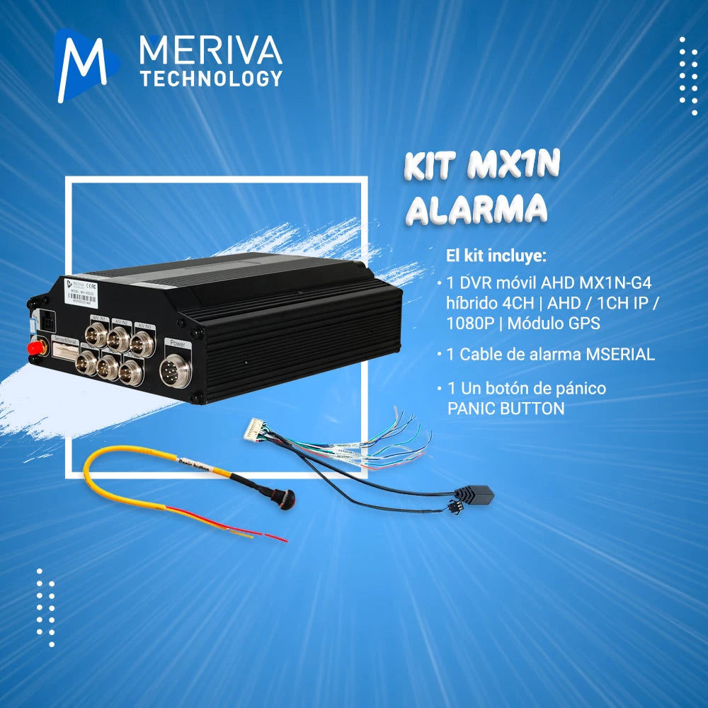 KIT MOVIL MERIVA TECHNOLOGY 1X MX1N-G4 / 1X PANIC BUTTON / 1X MSERIAL / COMPATIBLE CON CEIBA2-Accesorios Videovigilancia-MERIVA TECHNOLOGY - STREAMAX-Bsai Seguridad & Controles