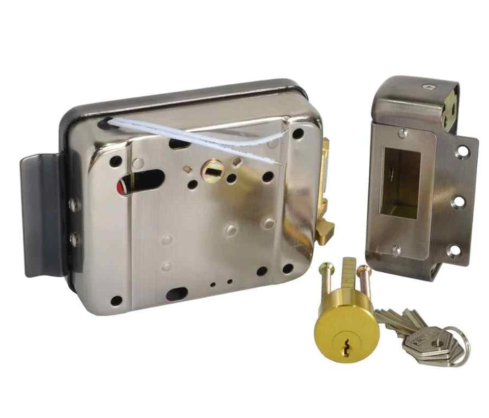 YLI ABK702BL - CERRADURA ELÉCTRICA IZQUIERDA / CARCASA METÁLICA / APERTURA CON BOTÓN, LLAVE / 12VDC / USO INTERIOR / COMPATIBLE CON CONTROLES DE ACCESO-Eléctrica-YLI ELECTRONIC-Bsai Seguridad & Controles