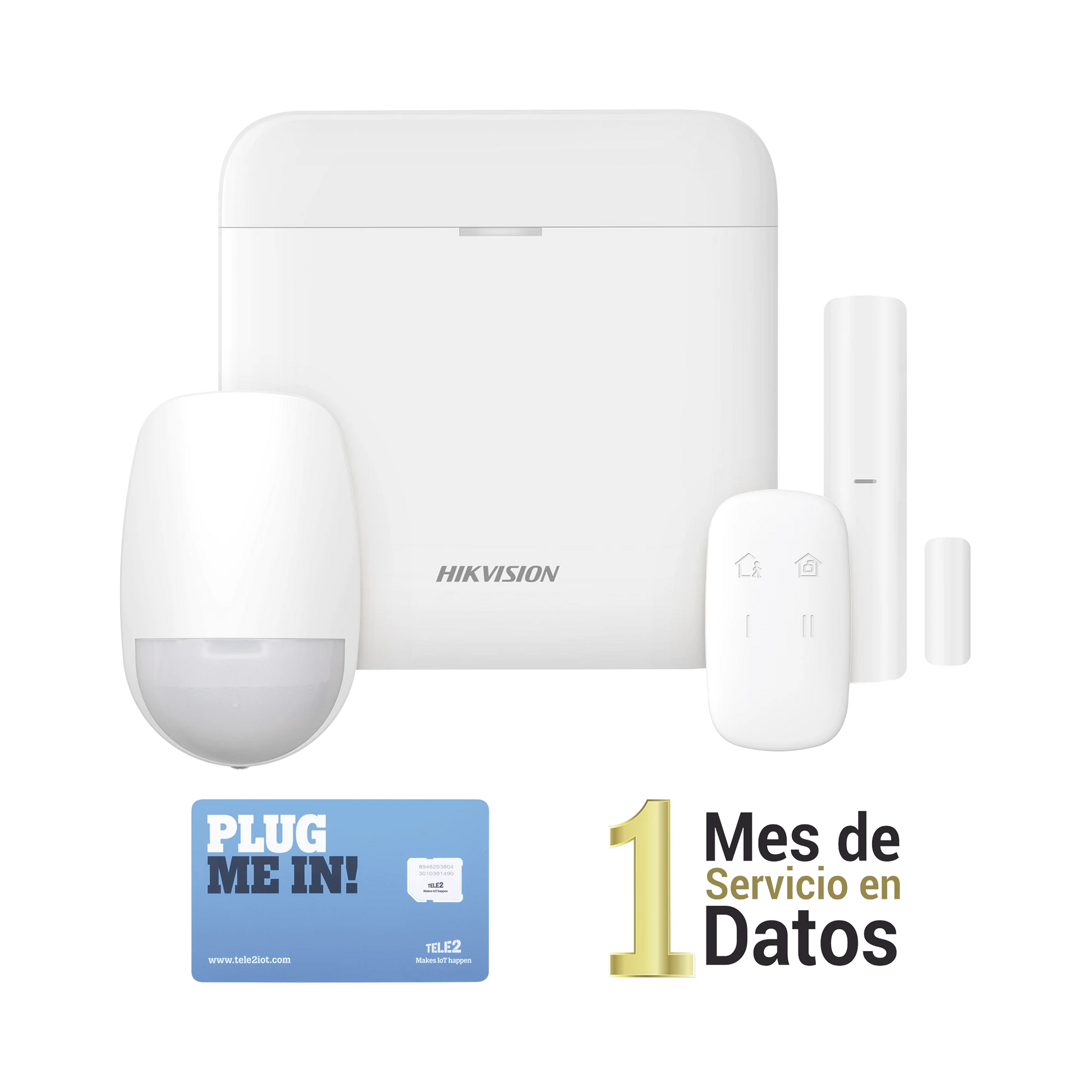 (AX PRO) KIT DE ALARMA AX PRO CON GSM (3G/4G) / INCLUYE: 1 HUB / 1 SENSOR PIR / 1 CONTACTO MAGNÉTICO / 1 CONTROL REMOTO /1 MICROSIM30M2M INCLUYE 1 MES DE SERVICIO/ WI-FI / COMPATIBLE CON HIK-CONNECT P2P-Alarmas-HIKVISION-Bsai Seguridad & Controles