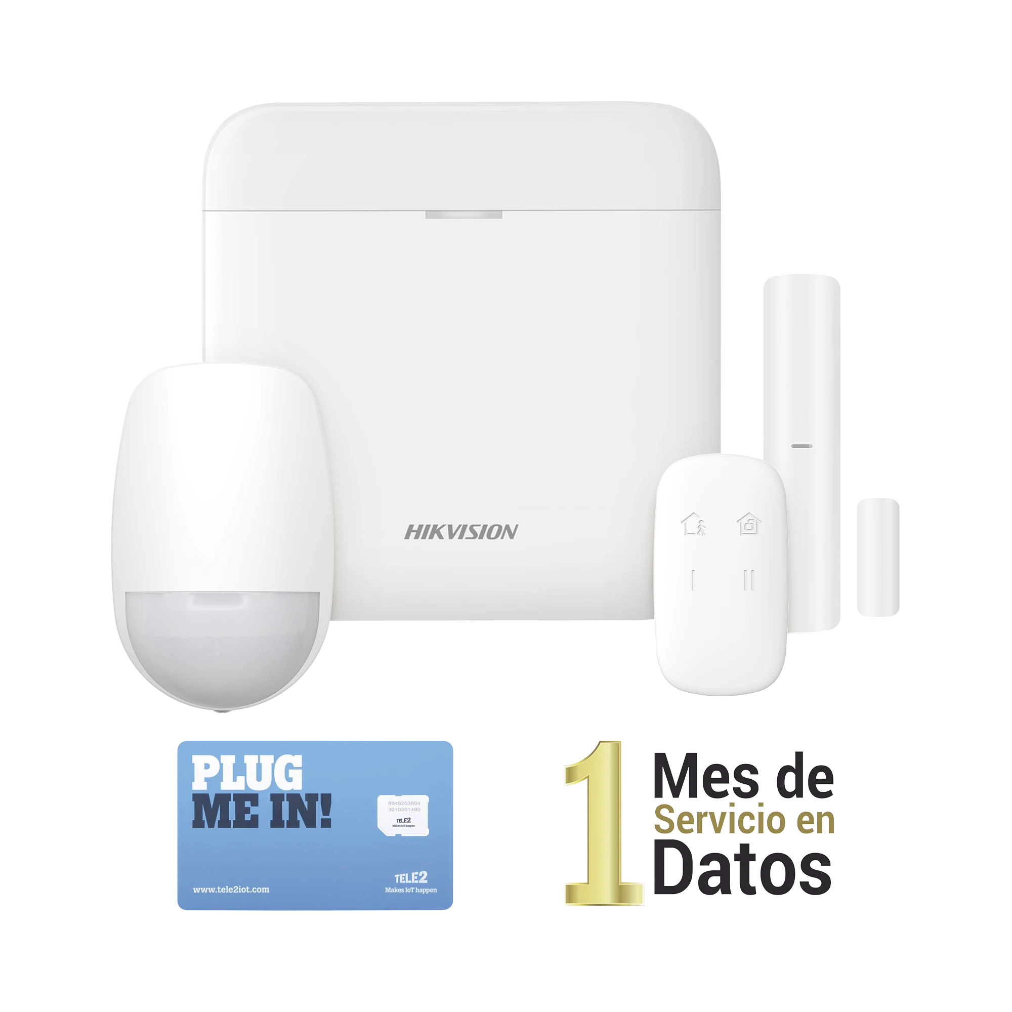 (AX PRO) KIT DE ALARMA AX PRO CON GSM (3G/4G) / INCLUYE: 1 HUB / 1 SENSOR PIR / 1 CONTACTO MAGNÉTICO / 1 CONTROL REMOTO /1 MICROSIM30M2M INCLUYE 1 MES DE SERVICIO/ WI-FI / COMPATIBLE CON HIK-CONNECT P2P-Alarmas-HIKVISION-Bsai Seguridad & Controles