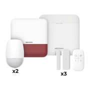 (AX PRO) KIT DE ALARMA AX PRO CON GSM (3G/4G) / INCLUYE: 1 HUB CON BATERIA DE RESPALDO / 2 SENSORES PIR / 3 CONTACTOS MAGNÉTICOS MINI / 1 CONTROL REMOTO / 1 SIRENA ESTROBO ROJA INALAMBRICA EXTERIOR / WIFI / COMPATIBLE CON HIK-CONNECT P2P-Paneles de Alarma-HIKVISION-Bsai Seguridad & Controles