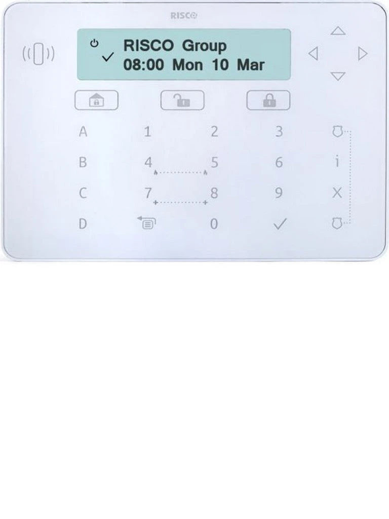 RISCO RPKELPWT000A - TECLADO ELEGANTE / CABLEADO POR BUS / PARA PROGRAMACION ARMADO Y DESARMADO CON PROXIMIDAD / COMPATIBLE CON LIGTHSYS Y PROSYS PLUS-Teclados-RISCO-Bsai Seguridad & Controles