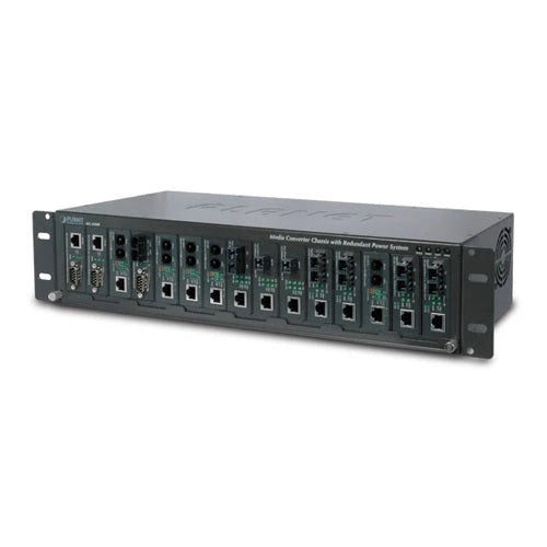CHASIS CONVERTIDOR DE MEDIOS PLANET MC-1500 /NO ADMINISTRABLE/ SOPORTA HASTA 15 MODULOS CONVERTIDORES DE FIBRA/ MONTAJE EN RACK/ COMPATIBLE CON MODULOS DE FIBRA OPTICA MULTIMODO-MONOMODO-COBRE.-Convertidores de Medios-PLANET-Bsai Seguridad & Controles