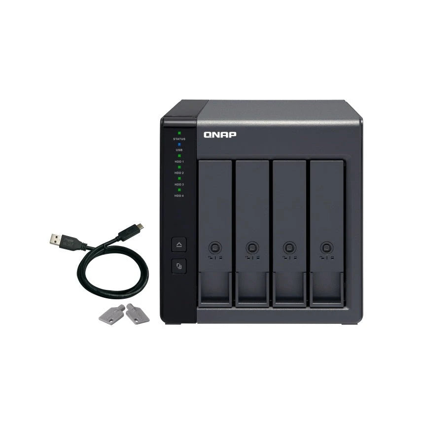 CAJA DE EXPANSION DE ALMACENAMIENTO QNAP TR-004-US / 4 BAHIAS FRONTALES SATA 3.5 PULGADAS Y 2.5 PULGADAS / MONTAJE EN ESCRITORIO / INTERCONEXION VIA USB /COMPATIBLE CON NAS QNAP (REVISAR LISTA DE COMPATIBILIDAD) Y SERVIDORES WINDOWS-MAC-Servidores NAS / STORAGE-QNAP-Bsai Seguridad & Controles