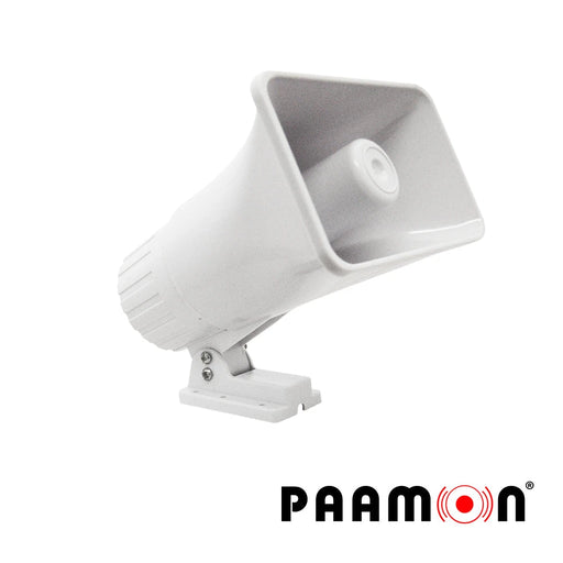 SIRENA 30WATTS PAAMON PAM-SRE30W DOBLE TONO/ ALAMBRICA / COLOR BLANCO/ PROTECCIÓN IP65 / USO EN INTERIOR Y EXTERIOR/ NIVEL DE SONIDO 118/-2DB / COMPATIBLE CON TODOS LOS SISTEMAS DE ALARMA SIN CAJA INDIVIDUAL-Sirenas-PAAMON-Bsai Seguridad & Controles
