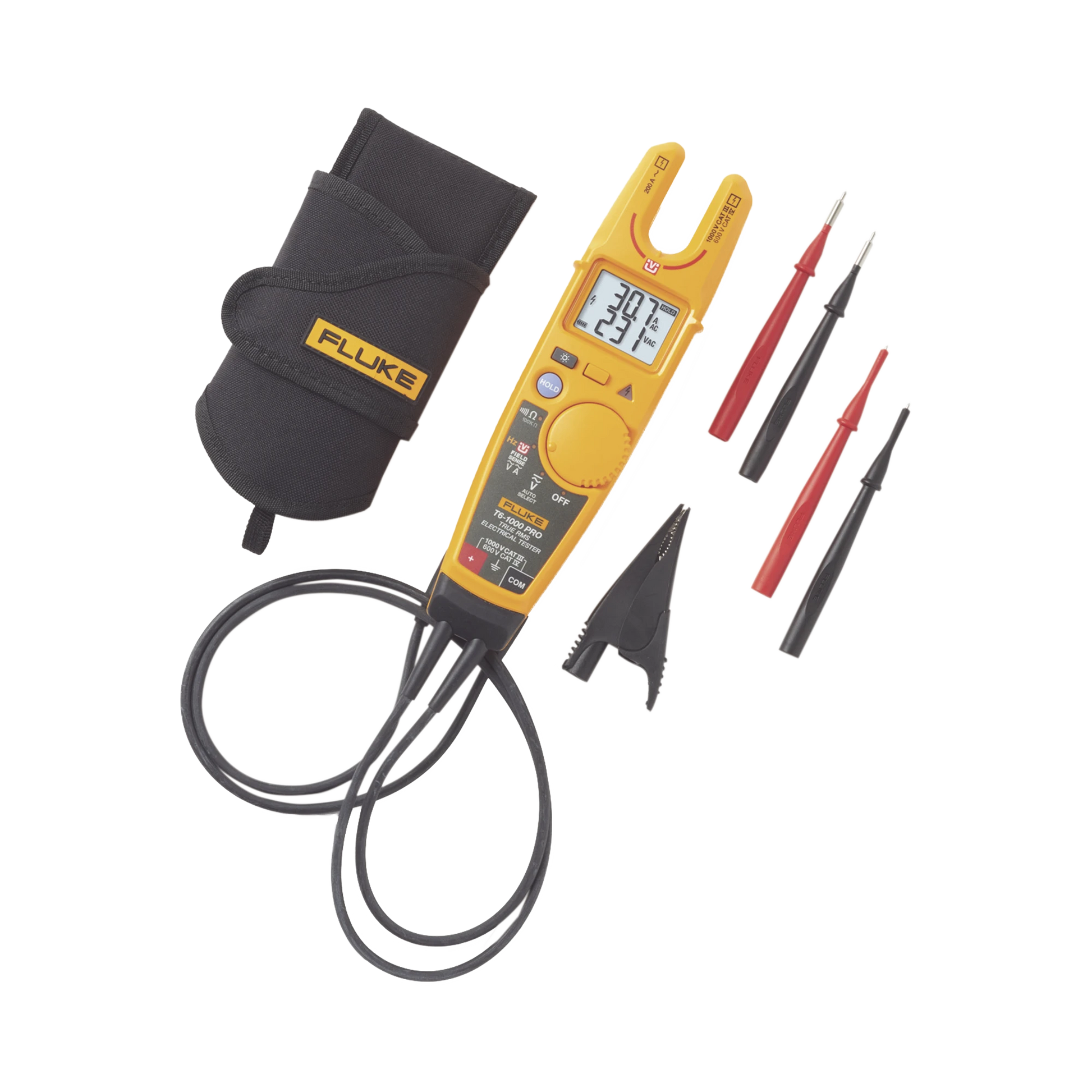 COMPROBADOR ELÉCTRICO SIN CONTACTO, PARA MEDICIÓN DE TENSIÓN HASTA 1000 VCA Y CORRIENTE HASTA 200 A-Herramientas-FLUKE-Bsai Seguridad & Controles