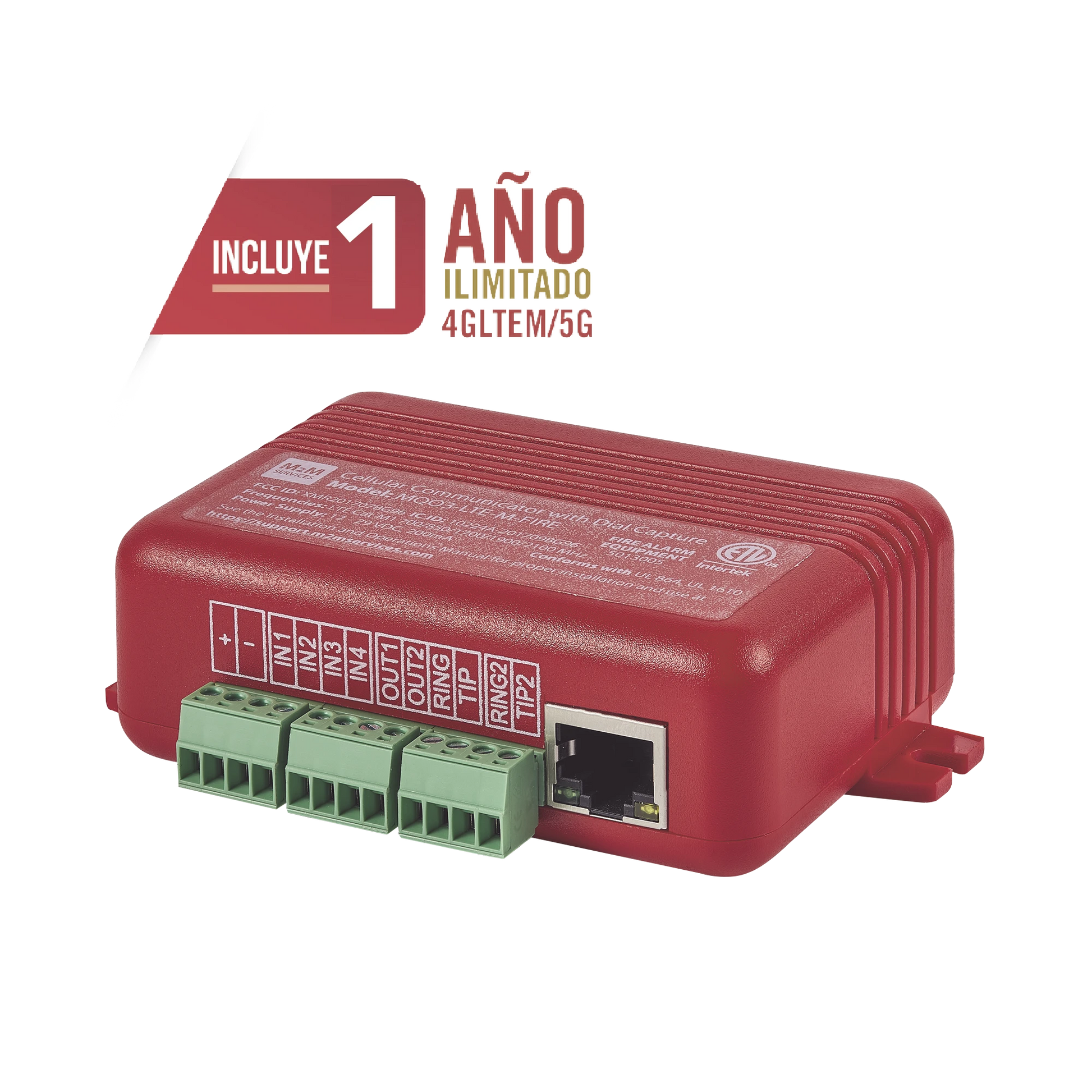 COMUNICADOR DUAL UNIVERSAL PARA PANELES DE INCENDIO 4GLTEM - 1 AÑO DE SERVICIO - EVENTOS A CMS-Deteccion de Fuego-M2M SERVICES-Bsai Seguridad & Controles