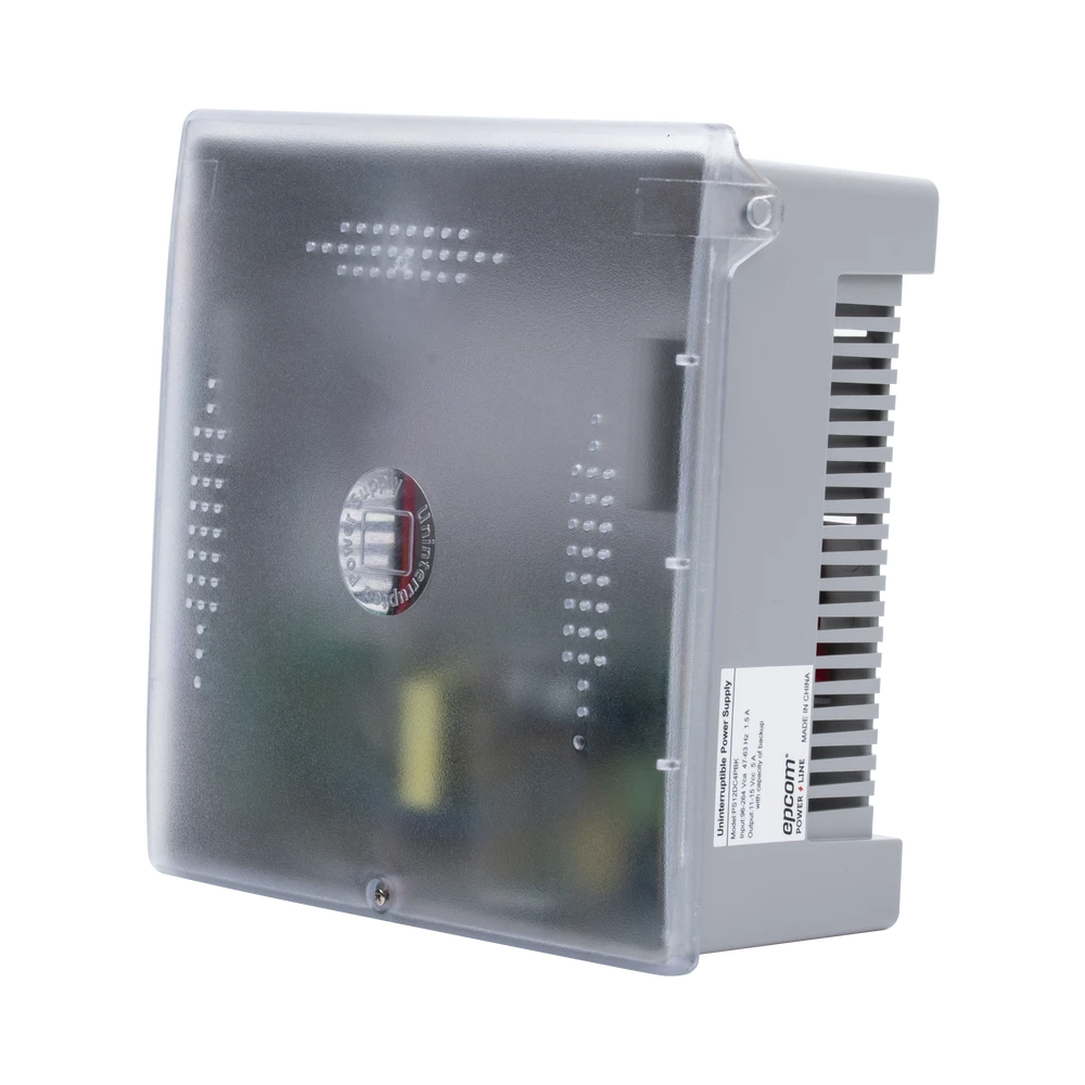 FUENTE DE ALIMENTACIÓN DE 11-15 VCC @ 5 AMPER, CON GABINETE PLÁSTICO, VOLTAJE DE ENTRADA: 96-264 VCA / CON CAPACIDAD DE BATERÍA DE RESPALDO-Fuentes de Alimentación-EPCOM POWERLINE-Bsai Seguridad & Controles