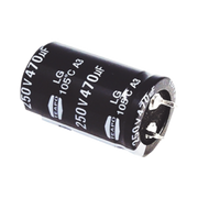 CONDENSADOR ELECTROLÍTICO DE ALUMINIO DE 470 ΜFD, 250 V., 105 °C-Refacciones-SYSCOM-Bsai Seguridad & Controles