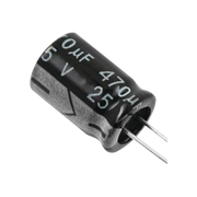 CONDENSADOR ELECTROLÍTICO RADIAL, 470 MFD, 25 VOLT, 105 °C.-Refacciones-SYSCOM-Bsai Seguridad & Controles