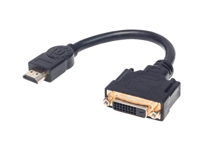 MANHATTAN 354592 CABLE HDMI A DVI-D HDMI MACHO A DVI-D 24+1 HEMBRA, ENLACE DUAL, 20 CM (8 IN.), NEGRO / CONECTA UNA FUENTE DE VIDEO HDMI A UNA PANTALLA DVI-D-HDMI-MANHATTAN-MAN2760016-Bsai Seguridad & Controles