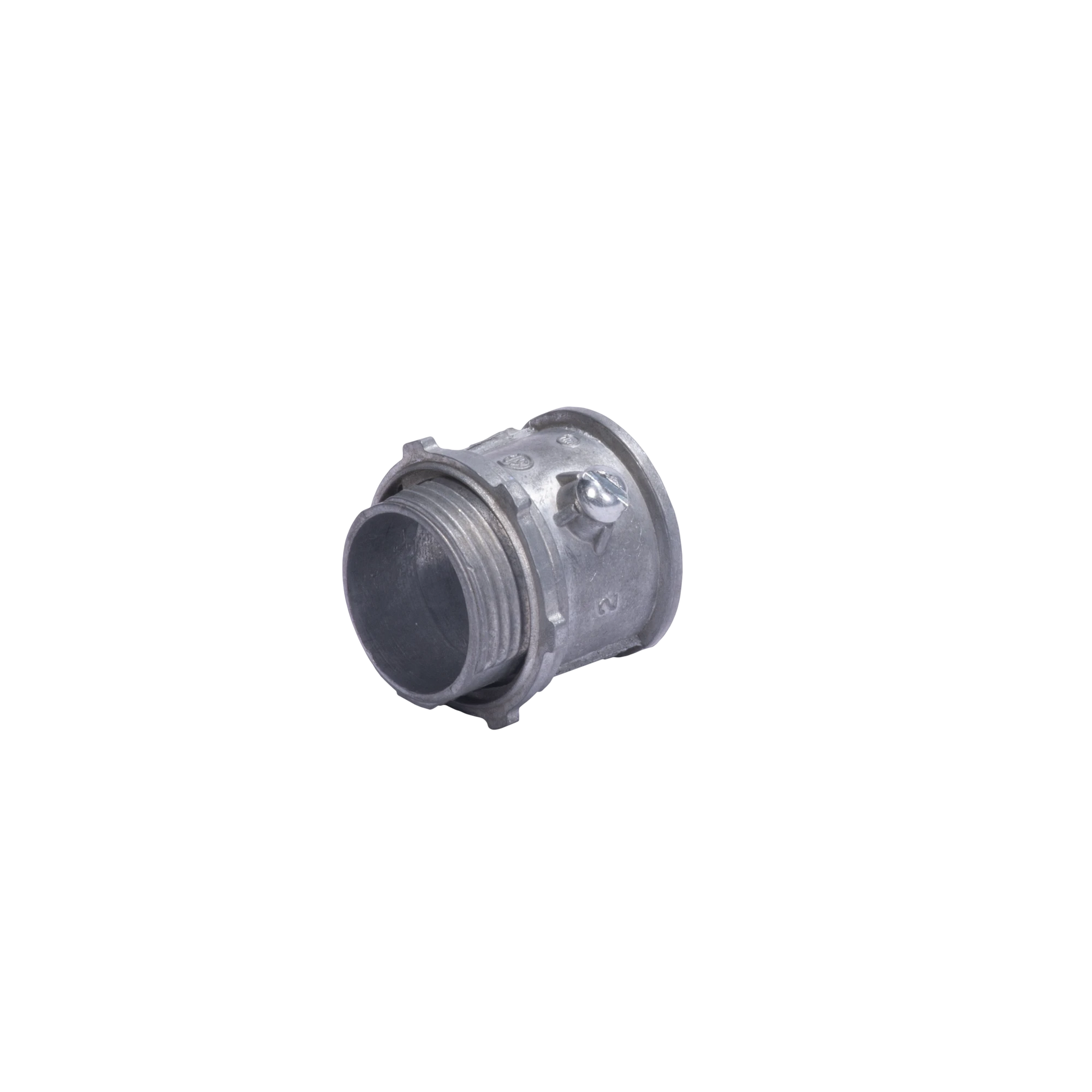 CONECTOR 2 (52MM) PARED DELGADA CON TORNILLO GALVANIZADO ETIQUETA VERDE-Tuberia Metalica-JUPITER-Bsai Seguridad & Controles