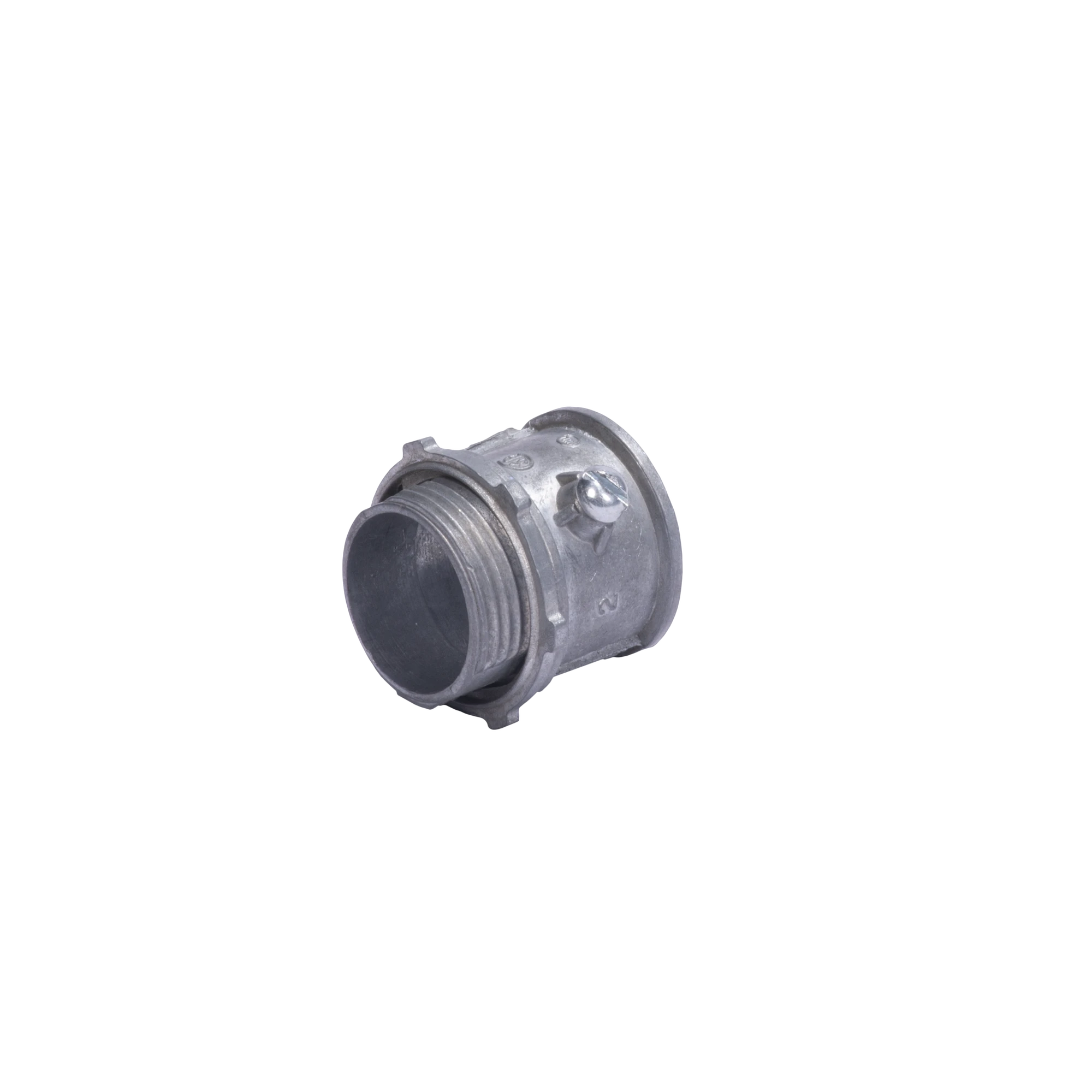 CONECTOR 2 (52MM) PARED DELGADA CON TORNILLO GALVANIZADO ETIQUETA VERDE-Tuberia Metalica-JUPITER-Bsai Seguridad & Controles