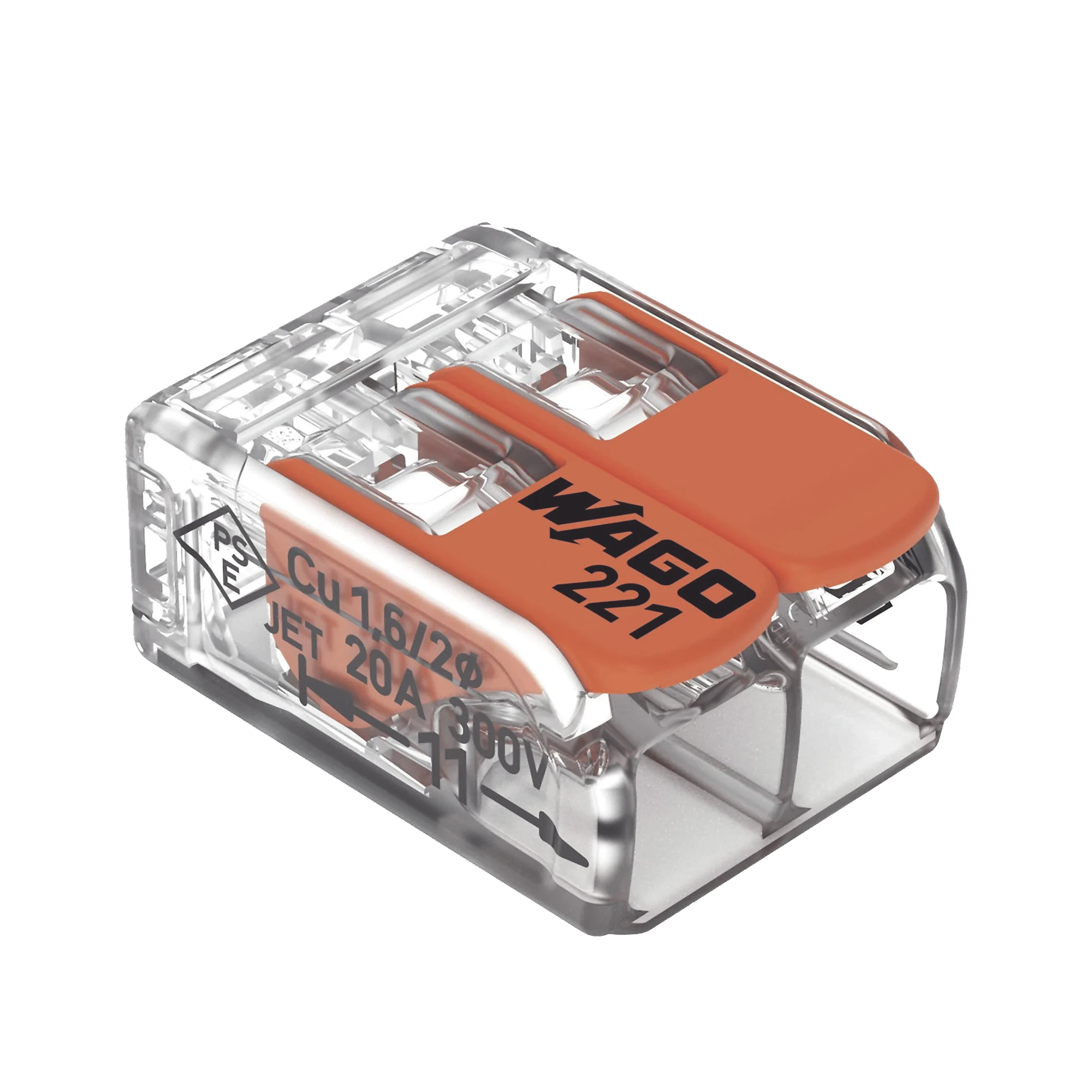 CONECTOR COMPACTO PARA 1 CABLE DE ENTRADA 1 CABLE DE SALIDA / CABLES COMPATIBLES 28AWG-12AWG-Cables y Conectores-WAGO-Bsai Seguridad & Controles