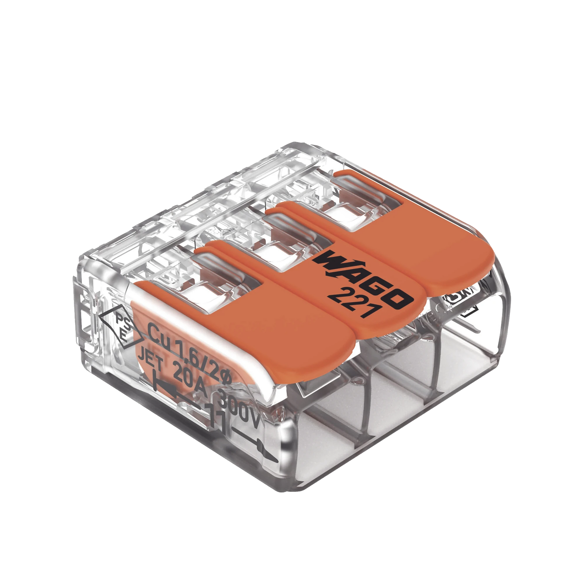 CONECTOR COMPACTO PARA 1 CABLE DE ENTRADA 2 CABLES DE SALIDA / CABLES COMPATIBLES 28AWG-12AWG-Cables y Conectores-WAGO-Bsai Seguridad & Controles