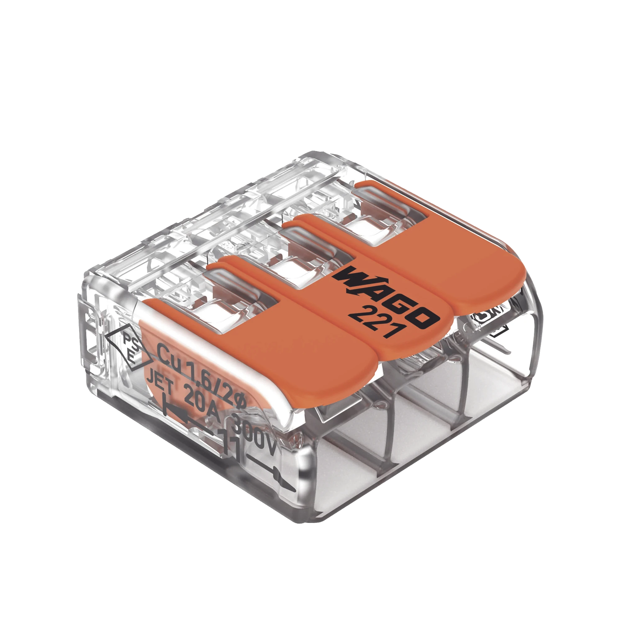 CONECTOR COMPACTO PARA 1 CABLE DE ENTRADA 2 CABLES DE SALIDA / CABLES COMPATIBLES 28AWG-12AWG-Cables y Conectores-WAGO-Bsai Seguridad & Controles