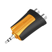 CONECTOR ESTÉREO | 3.5 MM - 2 X CONECTOR HEMBRA RCA | ADAPTADOR DE CARCASA DE PLÁSTICO-Audio, Video y Voceo-SEETRONIC-Bsai Seguridad & Controles