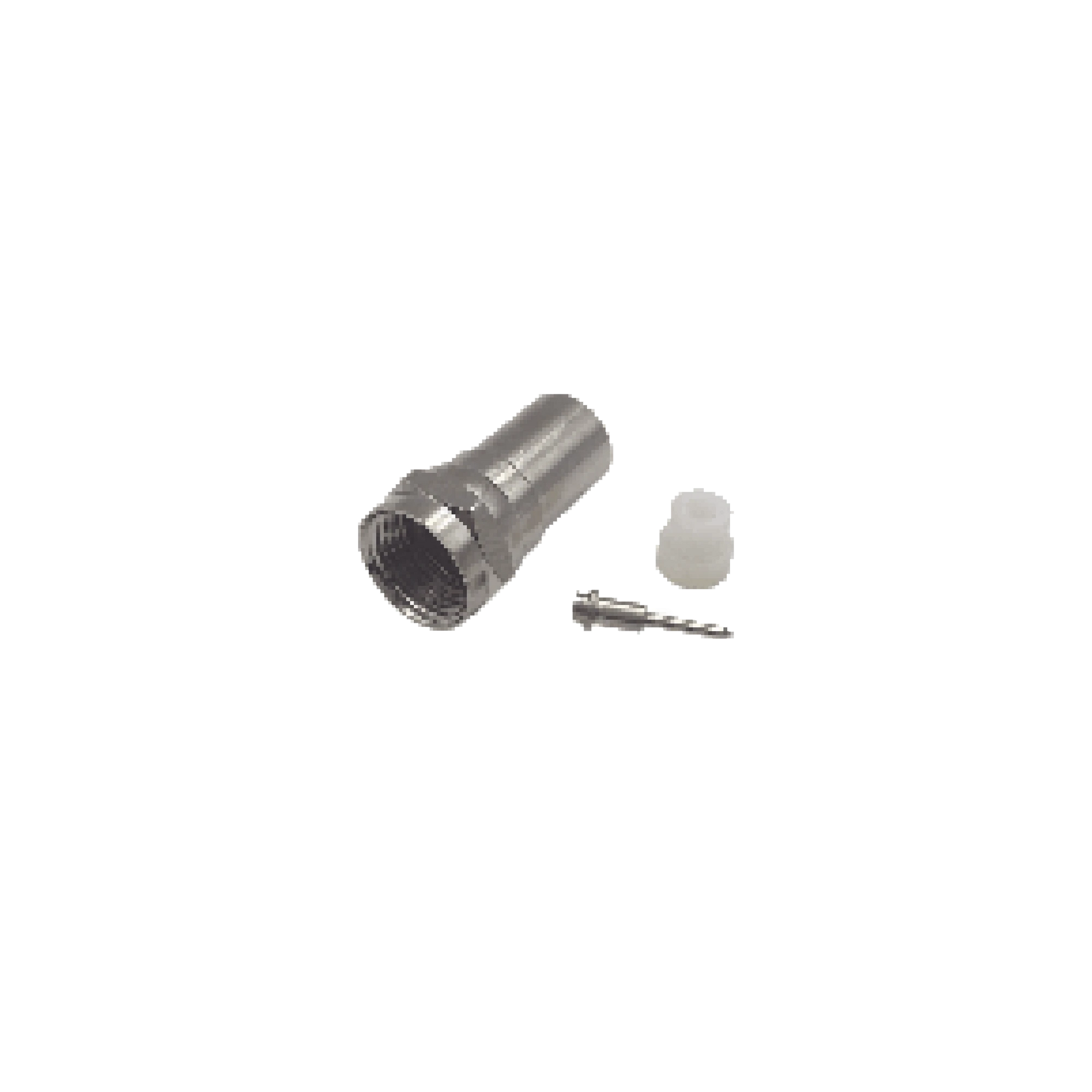 CONECTOR F MACHO DE ANILLO PLEGABLE, CON PIN PARA CABLE RG-59, CUERPO DE BRONCE NIQUELADO.-Cableado-EPCOM TITANIUM-Bsai Seguridad & Controles