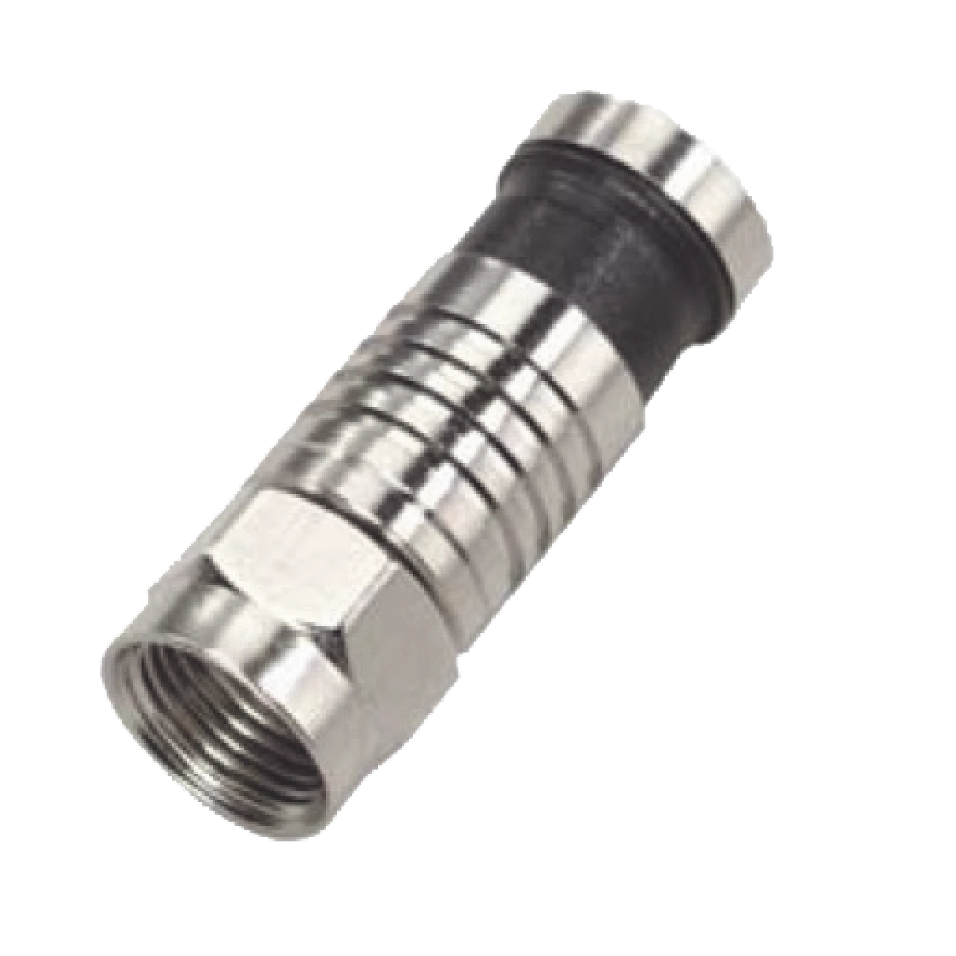 CONECTOR F MACHO DE COMPRESIÓN PARA CABLE RG-59, CUERPO DE BRONCE NIQUELADO.-Cableado-EPCOM TITANIUM-Bsai Seguridad & Controles