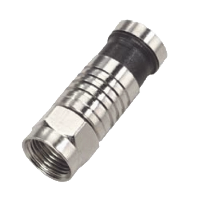 CONECTOR F MACHO DE COMPRESIÓN PARA CABLE RG-59, CUERPO DE BRONCE NIQUELADO.-Cableado-EPCOM TITANIUM-Bsai Seguridad & Controles