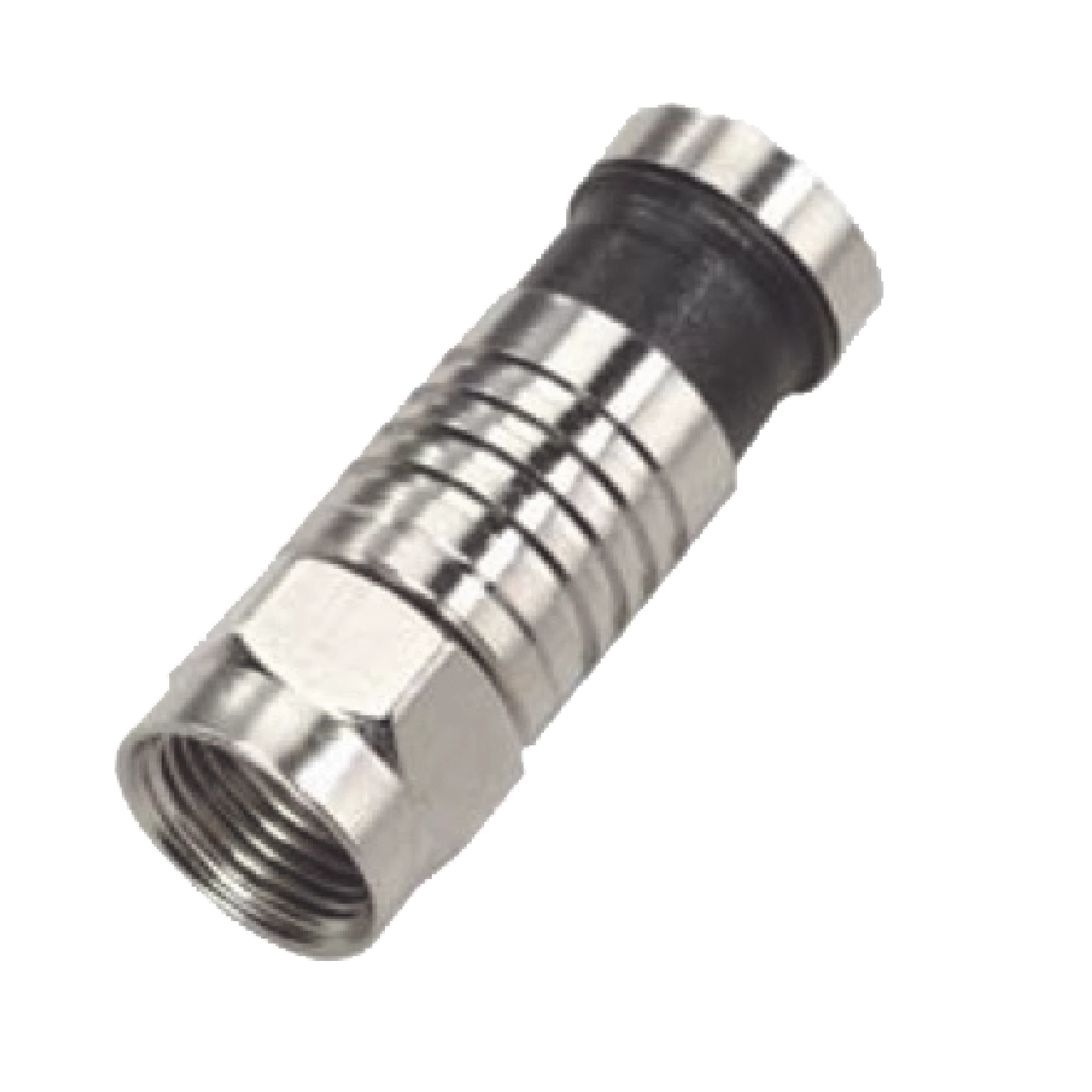 CONECTOR F MACHO DE COMPRESIÓN PARA CABLE RG-6, CUERPO DE BRONCE NIQUELADO.-Cableado-EPCOM TITANIUM-Bsai Seguridad & Controles