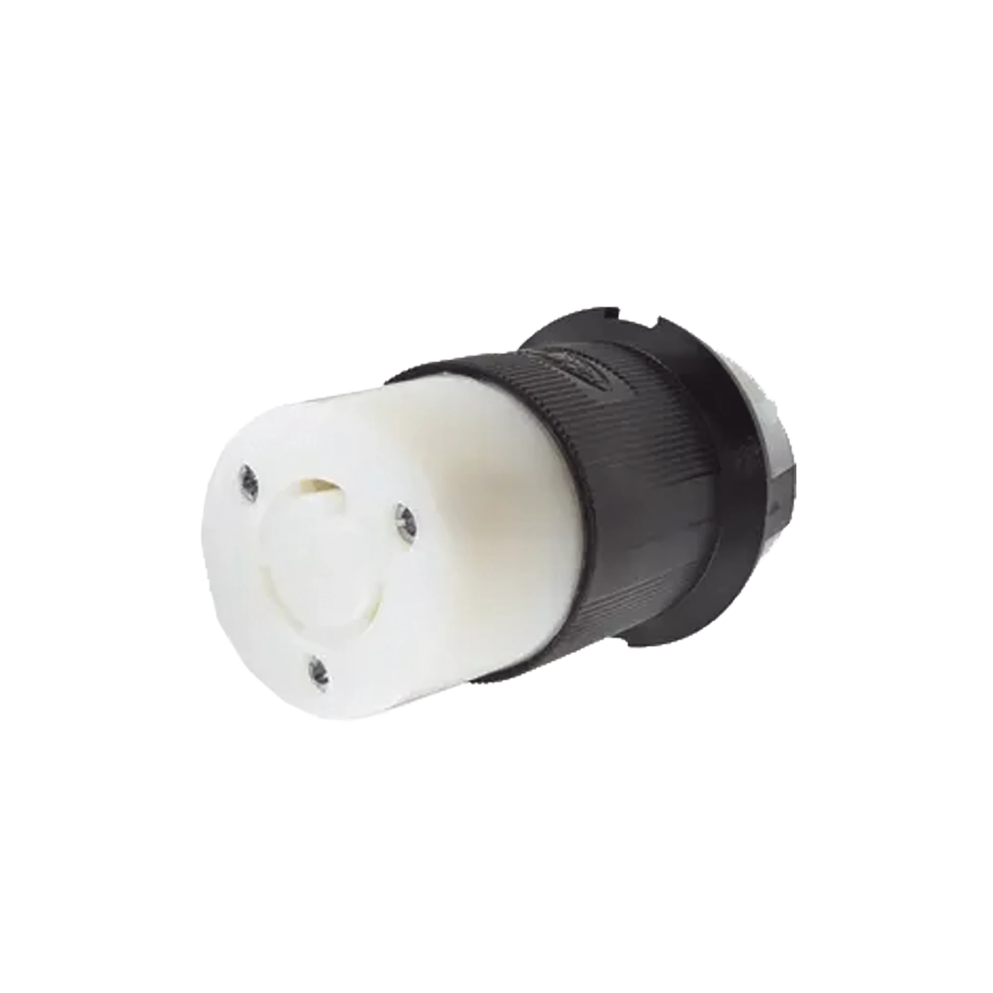 CONECTOR INDUSTRIAL CON BLOQUEO DE MEDIA VUELTA / 20 A 125 V CA / 2 POLOS 3 HILOS / NEMA L5-20R / COLOR BLANCO Y NEGRO.-HUBBELL-Bsai Seguridad & Controles