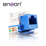CONECTOR JACK ENSON ENS-JC6BL CAT6 COLOR AZUL A 90 GRADOS PONCHADO CON PINZAS Y CUBREPOLVO.-Canalizacion-ENSON-Bsai Seguridad & Controles